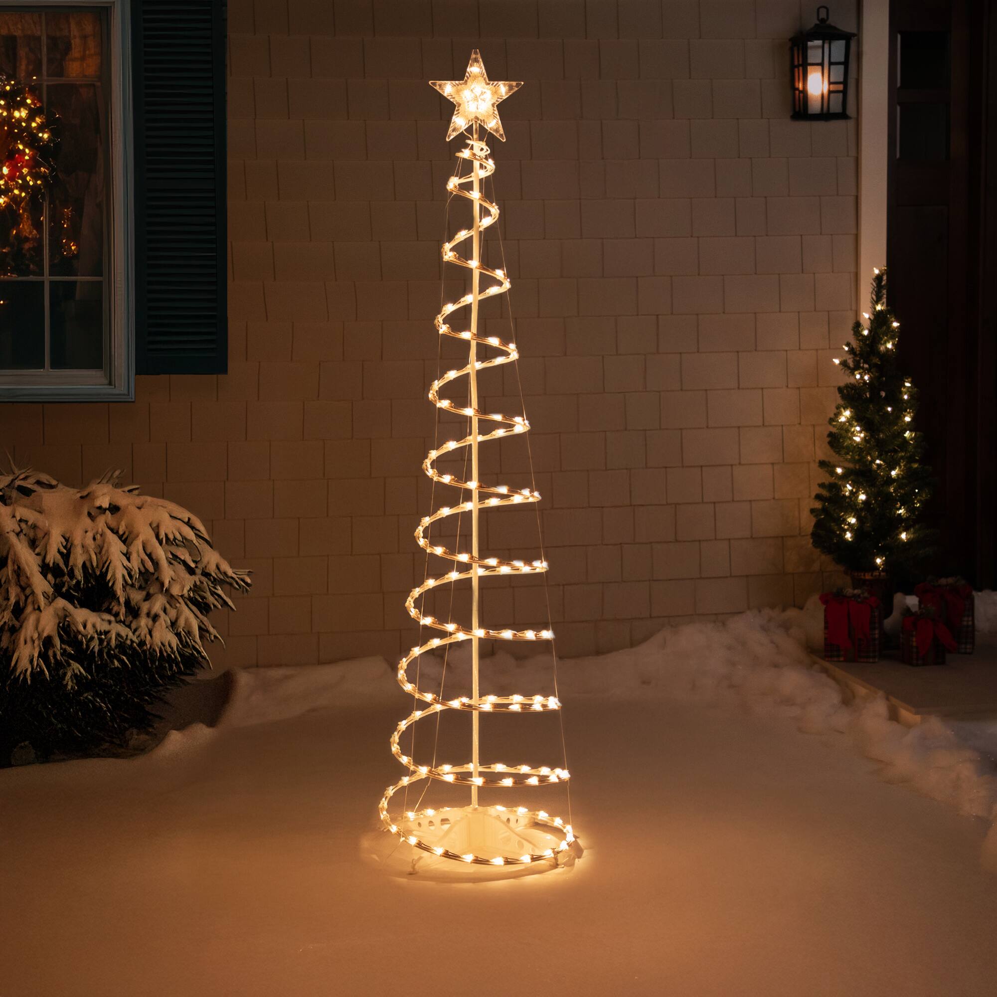 6ft. White Pre-Lit Spiral Christmas Tree